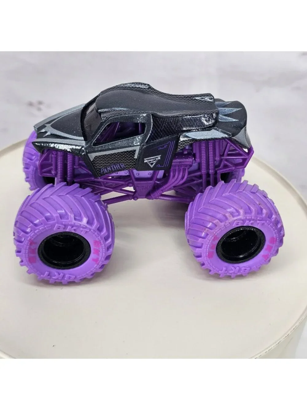Black Panther Monster Truck Toy With Purple Tires & Black Detailing - Marvel Des